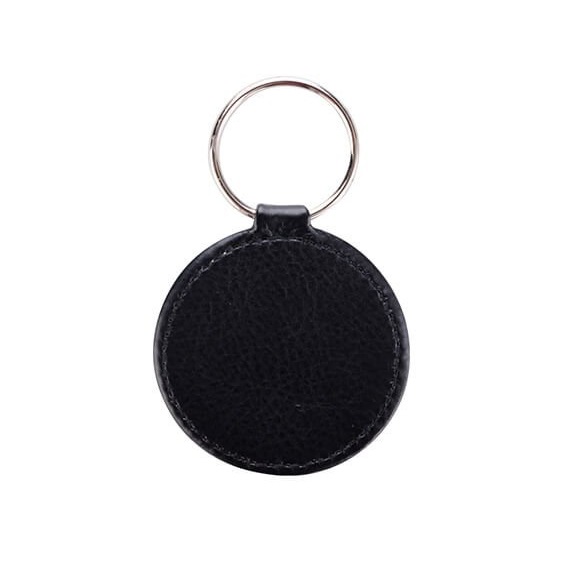 Round eco leather keychain for printing